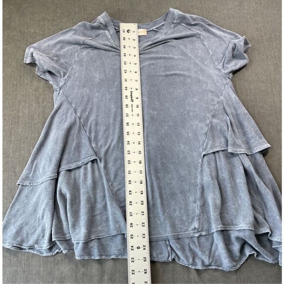 Altar’d State Tiered Tunic Top Womens S Blue Gray Boho Grunge Babydoll Festival - Picture 7 of 9